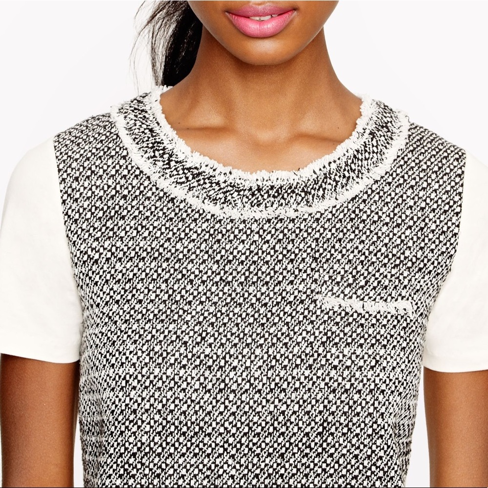 J. CREW - Silk Blend Tweed front T-shirt, Small - Picture 2 of 5